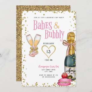 Invitation Babes et Bubbly Champagne de la Saint-Galentin