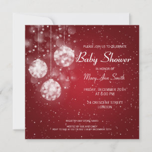 Invitation Babioles de fête de baby shower élégant rouges