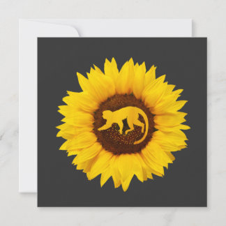 Invitation Babouin Pour Femmes Hommes Singe Animal Tournesol