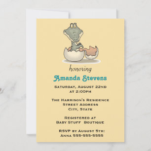 Invitation Baby Alligator Mignon Baby Shower