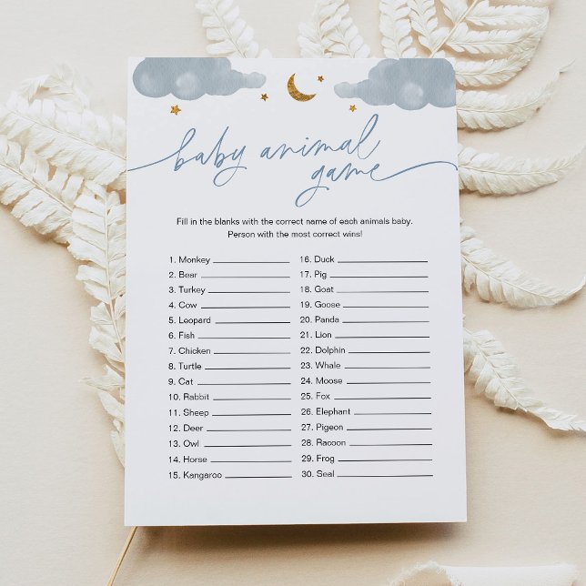 Invitation Baby Animal Game Twinkle Little Star Baby shower (Créateur téléchargé)