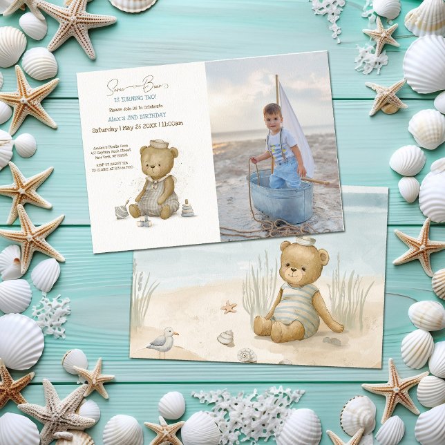 Invitation Baby Bear Sailor Anniversaire (Créateur téléchargé)