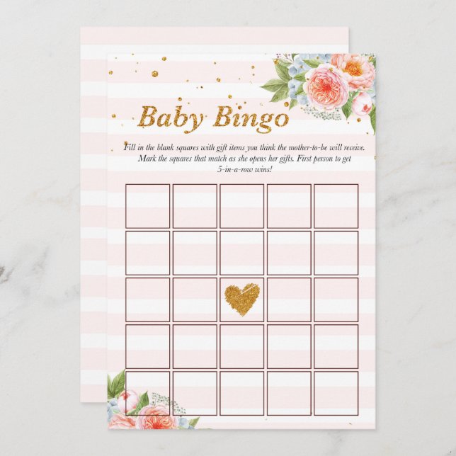 Invitation Baby Bingo Game (Devant / Derrière)