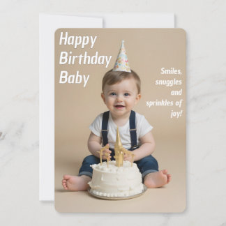 Invitation Baby Birthday Card for Instant Download