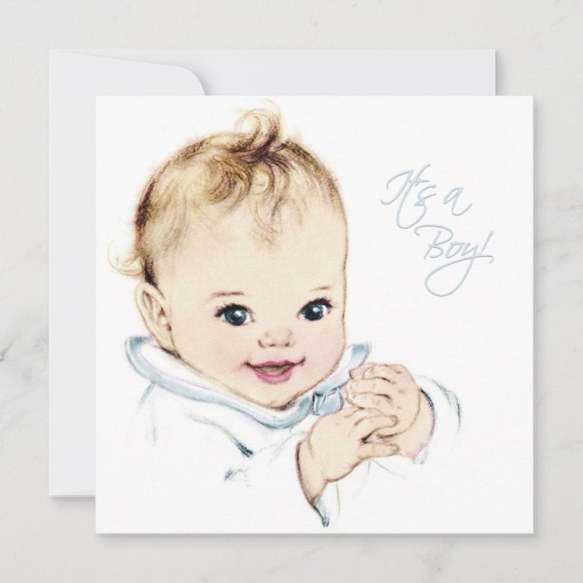 Invitation Baby Blue Baby Boy Shower (Devant)