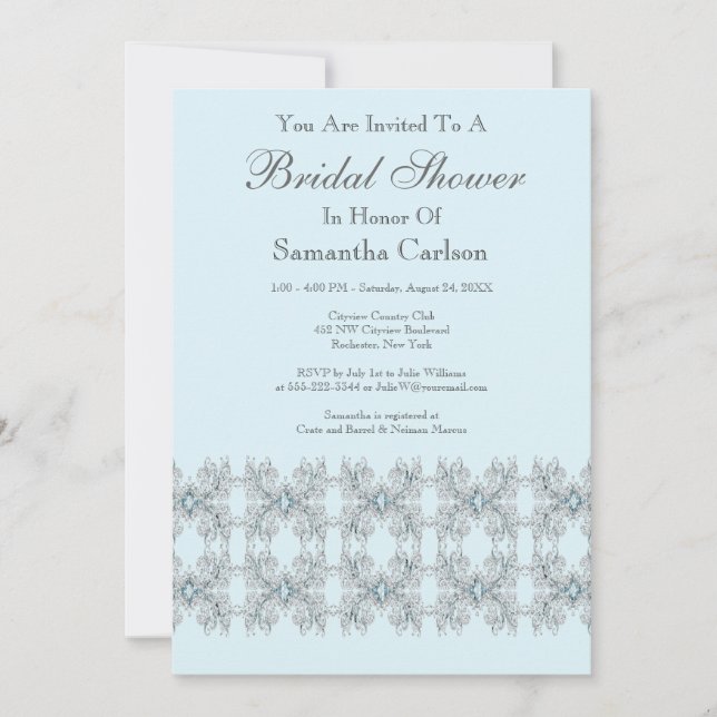 Invitation Baby Blue Baby Shower (Devant)