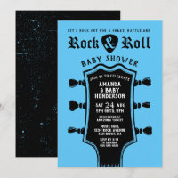 Baby Blue Rock and Roll Guitare Baby Shower