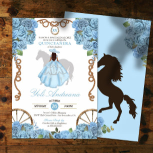 Invitation Baby Blue Western Charro Quinceanera