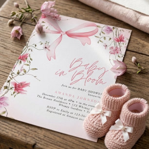 Invitation Baby Bohème Fleurie en Fleur Baby Shower