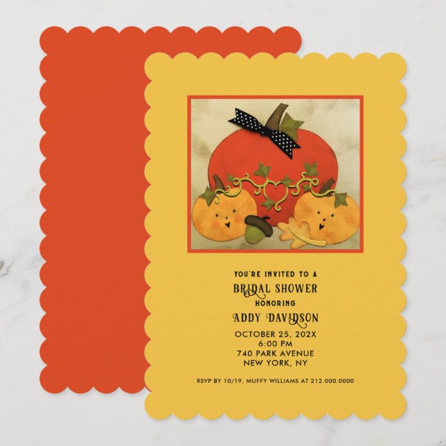 Invitation Baby-boum nuptial d'automne (Devant / Derrière)