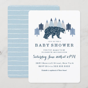 Invitation Baby Boy baby shower Ours Moderne