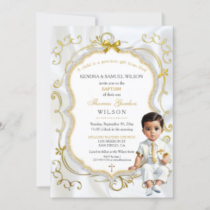 Invitation Baby Boy Baptism Communion Christening