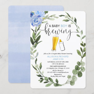 Invitation Baby Boy brasse des couples de verdure baby shower
