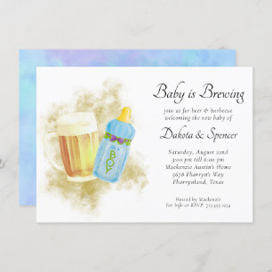 Invitation Baby Boy est en train de brasser   Bleue Douche ex
