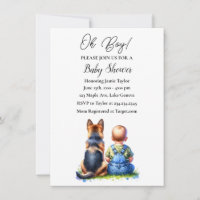 Baby Boy et son Baby shower de chiot berger allema