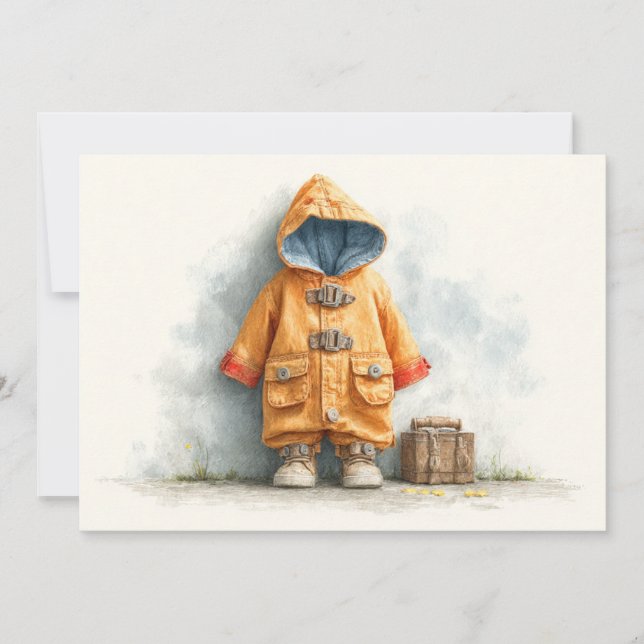 Invitation Baby Boy Firefighter 1er anniversaire (Devant)