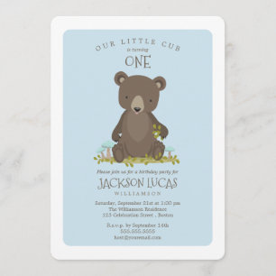Invitation Baby Boy Little Cub Fête d'anniversaire pour enfan