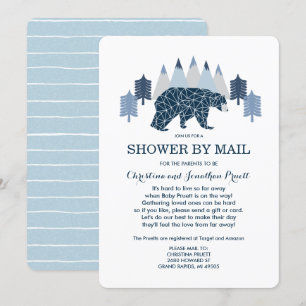 Invitation Baby Boy Modern Bear baby shower par mail