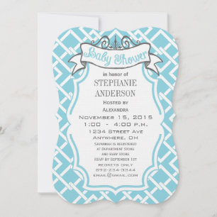 Invitation Baby Boy moderne Carré géométrique Motif douche