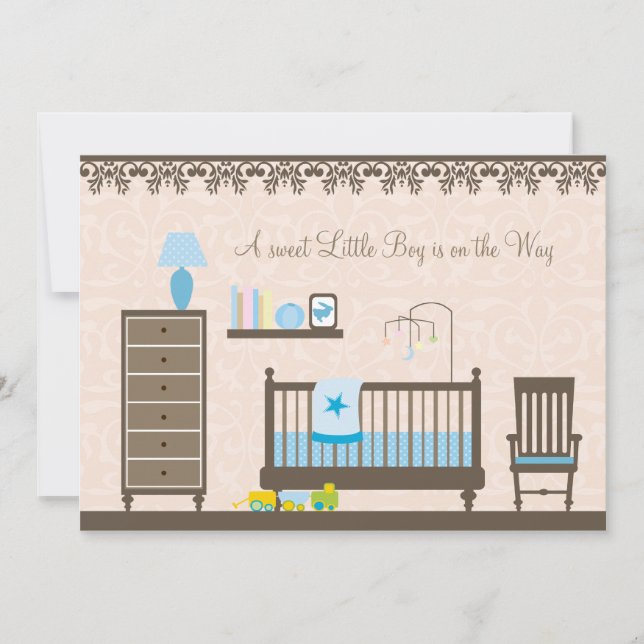 Invitation Baby Boy Nursery Shower :Invitation (Devant)