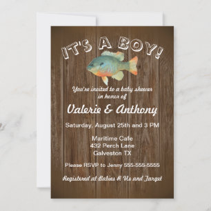 Invitation Baby Boy Pêche Rustique
