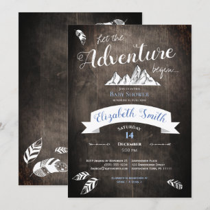 Invitation Baby boy Rustic adventure baby shower