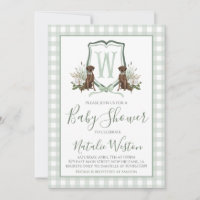 Baby Boy Shower Preppy Chien Southern Green En vic