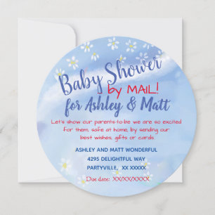 Invitation Baby Boy Soft Daisies Baby shower d'aquarelle