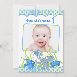 Invitation Baby Boy Under the Sea Dessin Anniversaire Invitat