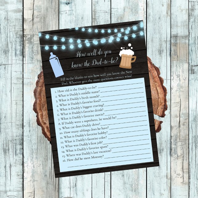 Invitation Baby Brewing Blue Qui Connaît Papa-To-Be Meilleur  (Créateur téléchargé)