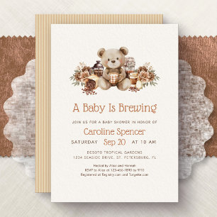 Invitation Baby Brewing Coffee Fête Minimale de Naissance
