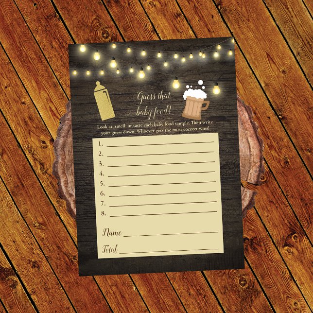 Invitation Baby Brewing Gold Devinez The Baby Food Shower Gam (Créateur téléchargé)