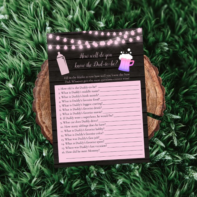 Invitation Baby Brewing Pink Qui Connaît Papa-To-Be Meilleur  (Créateur téléchargé)