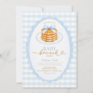 Invitation Baby Brunch Bébé Baby Shower Bleu crêpe