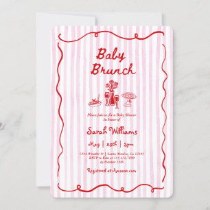 Invitation Baby Brunch Bébé Fille Baby Shower Fantaisiste