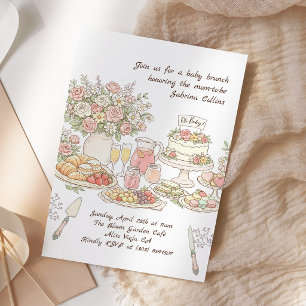 Invitation Baby Brunch Fleurs de Jardin Baby Shower