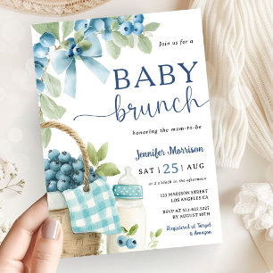 Invitation Baby Brunch Garçon Baie Bleue & Biberon Baby Showe