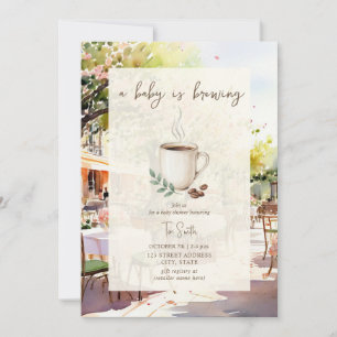 Invitation Baby Café Jardin Bébé en Route Baby Shower