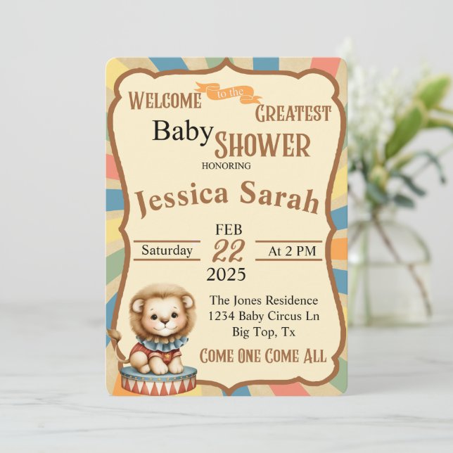 Invitation Baby Circus (Debout devant)