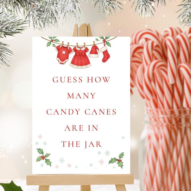 Invitation Baby Clothesline Guess How Many Shower Game sign (Créateur téléchargé)