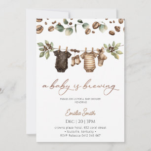Invitation Baby Coffee Bean corde à linge  Baby Shower 