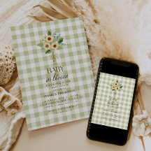 Baby d'Automne en Fleur Gingham Tournesol Baby Sho