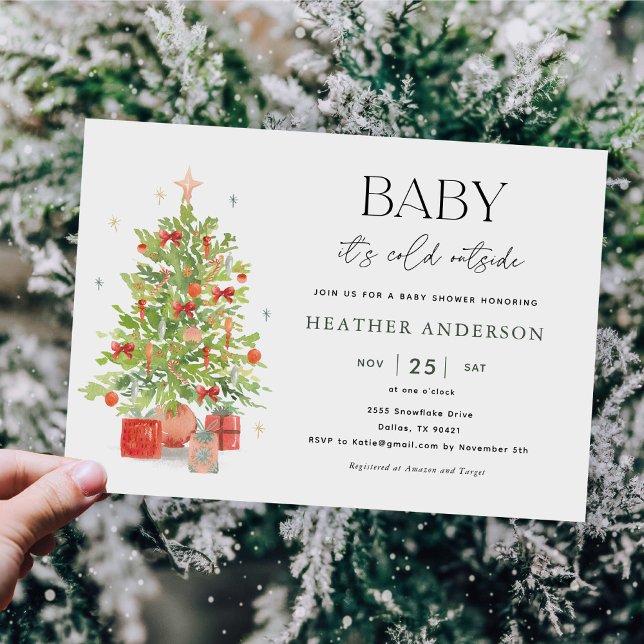 Invitation Baby de Noël Il fait froid dehors Baby shower (Créateur téléchargé)
