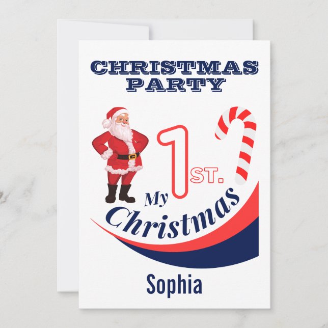 Invitation Baby de Noël "Mon 1er Noël" (Devant)