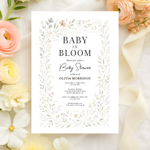 Invitation Baby de printemps en fleurs Baby Shower Fleur des