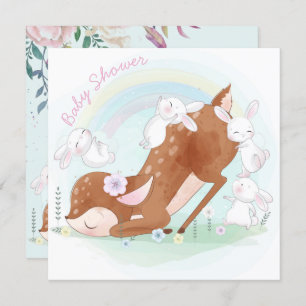 Invitation Baby Deer et Bunnies
