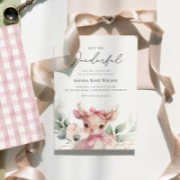 Baby Deer Floral Rose Bow Onederful 1er anniversai