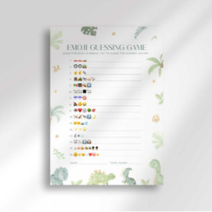 Invitation Baby Dino Baby shower Emoji Jeu de devis