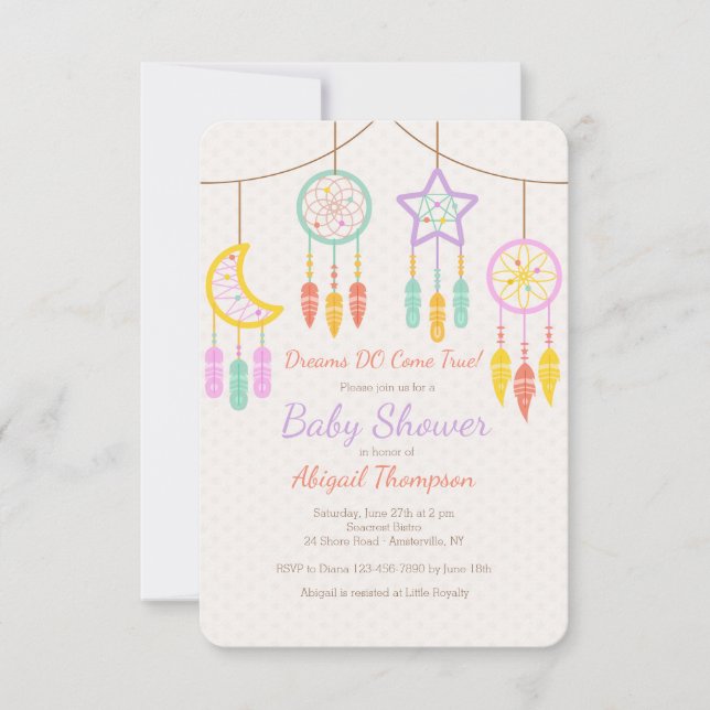 Invitation Baby Dreamcatcher (Devant)