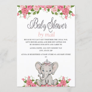Invitation Baby Elephant Baby shower par courrier